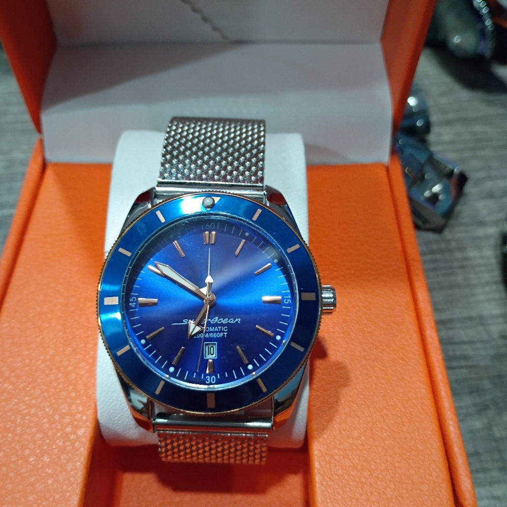 Stainless Steel Blue Dial Watch